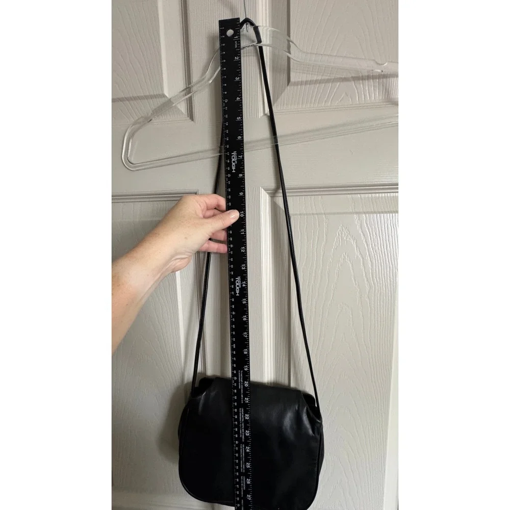 Vintage Patricia Smith Moon Bag Black Leather Abstract Purse 80s Art Deco
